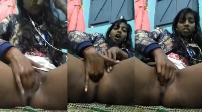 Pyasi bur me ungli daal ke video banati desi college girl