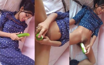 Sexy college girl ne chut me cucumber liya